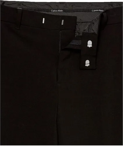 Miniatura 6 de Calvin Klein Pantalón de vestir plano para niños, pierna recta y parte inferior con dobladillo, trabillas para cinturón y bolsillos frontales