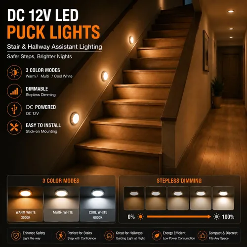 Miniatura 4 de Luces LED inteligentes de disco, iluminación regulable debajo del gabinete con control de aplicación Bluetooth, sincronización de música