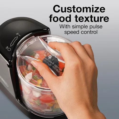 Miniatura 4 de Proctor Silex Picadora eléctrica duradera de verduras y mini procesador de alimentos para picar, hacer puré y emulsionar, 1.5 tazas, color negro