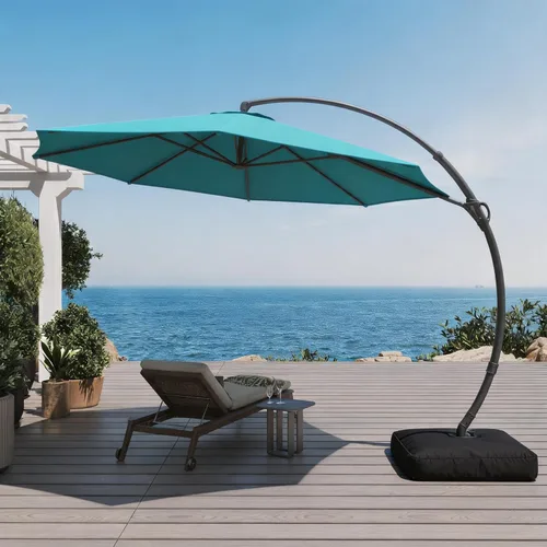 Miniatura 13 de LAUSAINT HOME Outdoor Patio Umbrella with Base included, Deluxe Curvy Cantilever Umbrella Heavy Duty Offset Hanging Umbrella