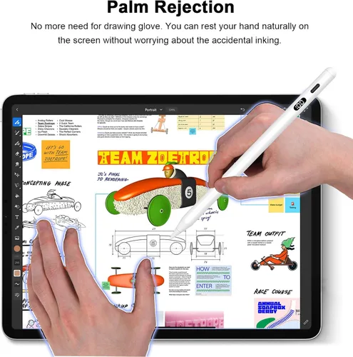 Miniatura 6 de iPencil de 2ª generación, lápiz para iPad con rechazo de palma y sensibilidad de inclinación, pantalla de alimentación LED, lápiz capacitivo