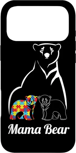 Miniatura 21 de Funda para iPhone 14 Pro Max para concientización sobre el autismo, mamá oso, mamá y niño