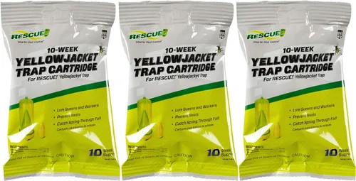 RESCUE! Yellowjacket - Cartucho atractante (suministro para 10 semanas) – para trampas de chaqueta amarilla reutilizables RESCUE! – (paquete de 3)