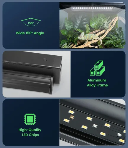 Miniatura 7 de Luz LED para reptiles T5 UVB de 12 W, luz UVA UVB de alto rendimiento para dragón barbudo, T5 10.0 UVB para reptiles (19.6 pulgadas)