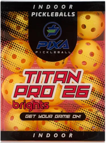 Miniatura 8 de PIXA Titan Pro 26 Pickleball para interiores, aprobado por USAPA, bolas de pickleball duraderas para interiores, rebote constante, vuelo suave, Rojo