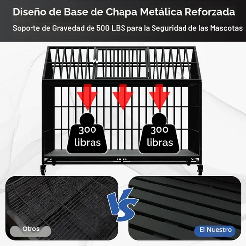 Miniatura 5 de Jaula para perros de servicio pesado de 54", jaula grande para perros, perreras y jaulas de metal fuerte para perros grandes, apertura superior