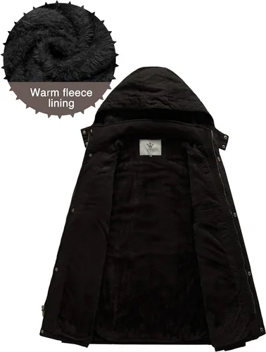 Miniatura 3 de Chaqueta WenVen parca de invierno con capucha extraíble cálida para hombre