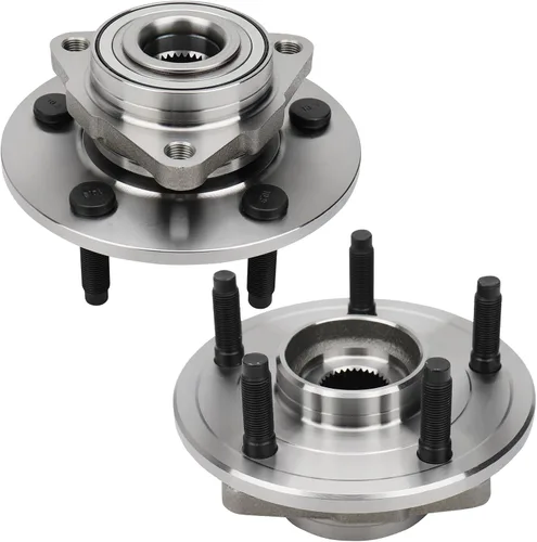 Miniatura 7 de 515072 Buje de rueda delantera y conjunto de cojinete BR930284 se adapta a camiones Dodge Ram 1500 2002 03 04 05 06 07 2008, 5 lengüetas no ABS