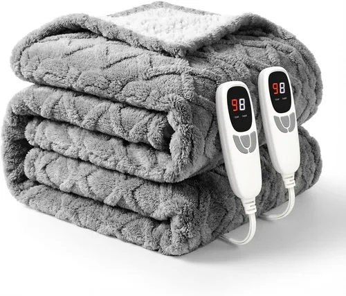 Miniatura 9 de Manta térmica de 50 x 60 pulgadas con 9 niveles de calefacción y apagado automático de 1-10 horas, manta eléctrica con certificación ETL y FCC