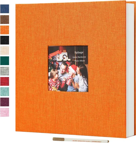 Miniatura 7 de Spbapr - Álbum de fotos grande autoadhesivo de 3 x 5, 4 x 6, 5 x 7, 8 x 10, álbum de recortes magnético, 40 páginas en blanco, cubierta de lino, Azul