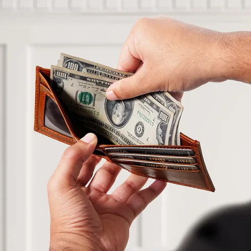 Miniatura 9 de Billetera de béisbol de cuero billeteras de cuero cosidas para hombre carteras de béisbol para hombre carteras plegables de cuero de grano completo