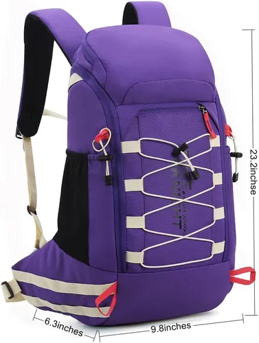 Miniatura 8 de Bseash Mochila impermeable de 40 L para senderismo y campamento con cubierta para lluvia, mochila de viaje para deportes al aire libre para esquí