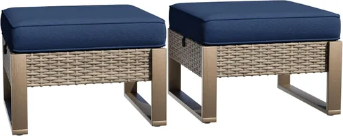 Miniatura 44 de Sofá de Mimbre Metálico para Patio de 75", Sofá Sillón de Ratán para Exteriores de 3 Asientos para Todo Tipo de Clima con Cojines Premium