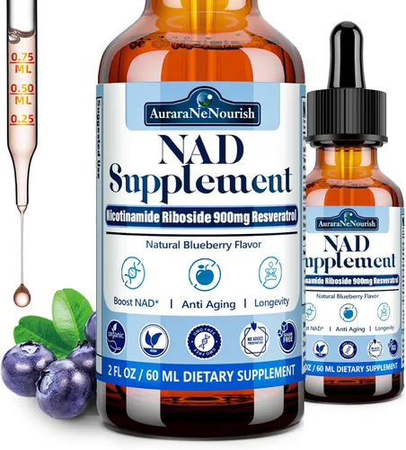 Suplementos NAD para mujeres y hombres, liposomal NAD nicotinamida ribósido resveratrol 900 mg con resveratrol, quercetina, colágeno, niacina, apoyo