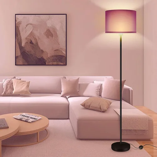Miniatura 9 de AUQUEE Floor Lamp, Standing Lamp, Modern Stand Up Lamps with Purple Lampshade, 59" Tall, Foot Switch, Simple Living Room Decor for Kids Room, Girls