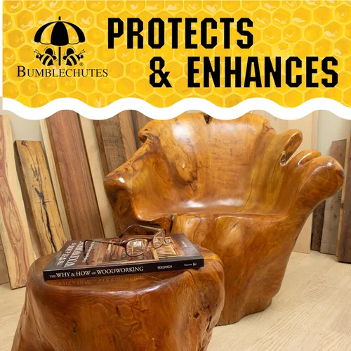 Miniatura 2 de Bumblechutes Bee'Nooba - Cera de abejas de aceite para madera, capa superior de mantequilla de madera natural, sellado hidratante para proteger
