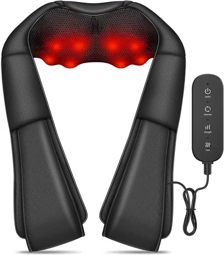 iKristin Masajeador de Cuello y Espalda con Calor, Masajeador Shiatsu para Hombros para Cuello, Espalda, Hombros, Relajación Muscular de Pies y