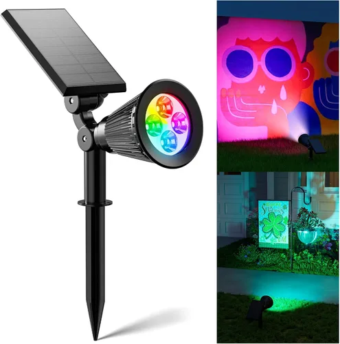 Miniatura 10 de FALOVE Focos Solares para Exteriores Impermeables para Bandera, Palmera, Poste, Letrero, Estatua, Buzón, Reflectores LED Brillantes para Exteriores