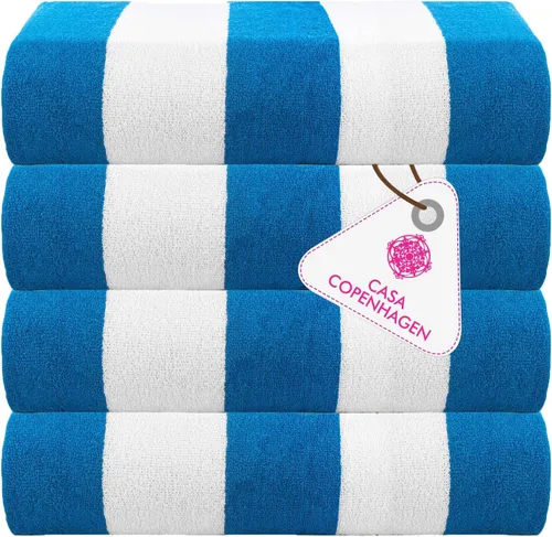 Miniatura 55 de CASA COPENHAGEN Juego de 6 toallas de palomitas de maíz, color azul polvoriento, 21.16 oz/m², 2 toallas de baño, 2 toallas de mano y 2 toallas