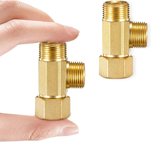 Miniatura 7 de Adaptador Divisor de Línea de Agua T Válvula - Conector de Línea de Suministro de Inodoro de Lavavajillas de Latón con Acoplamientos de Compresión T