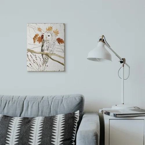 Miniatura 3 de Stupell Industries Victoria Borges - Lienzo decorativo con texto en inglés «Owl in Autumnal Forest», 16 x 20 pulgadas, fácil de colgar y resistente