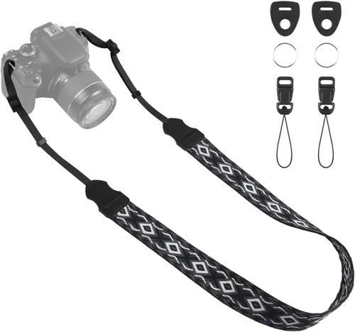Miniatura 16 de Correa universal para cámara, correa para el cuello de la cámara, correas de hombro ajustables compatibles con Canon, Fujifilm, Nikon, Olympus