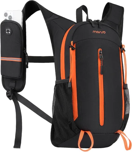 MOSISO Mochila pequeña de senderismo de 12 litros para mujeres y hombres, mochila plegable e informal ligera con bolsillo frontal vertical para