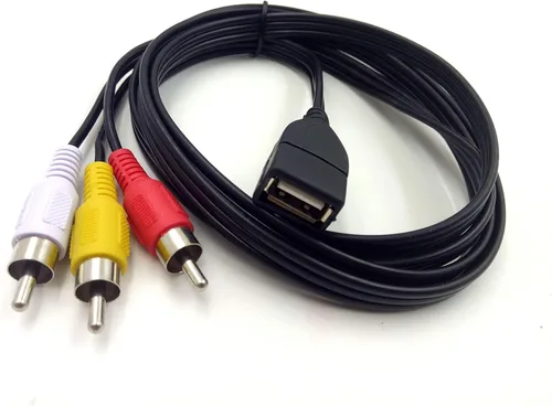 Miniatura 4 de Cable USB a 3RCA, 5 pies/4.9 ft USB 2.0 hembra a 3 RCA macho Jack Splitter Audio Video AV Cable adaptador compuesto (USB F/3RCA M)