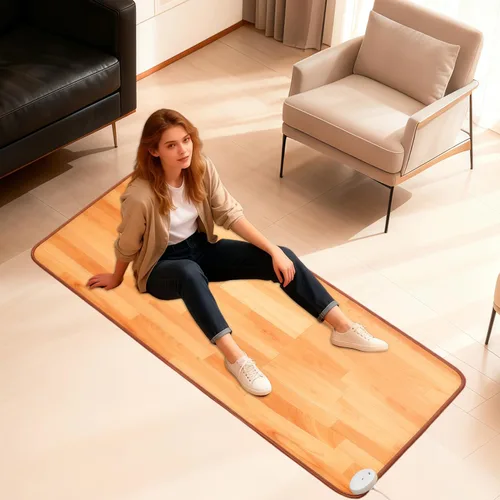 Miniatura 12 de Alfombras con Calefacción, Alfombra de Piso Calentado, Almohadilla Térmica Eléctrica con Temperatura Ajustable y Temporizador de 12 Horas