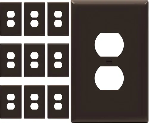 Miniatura 50 de ENERLITES Placa de pared de salida de receptáculo dúplex de tamaño mediano, placas de cubiertas de toma de corriente, tamaño medio de 1 banda, 4.88