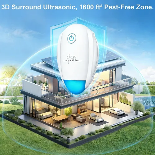Miniatura 5 de Repelente ultrasónico actualizado 2026, paquete de 6 unidades, repelente ultrasónico para interiores, enchufe electrónico, control de plagas