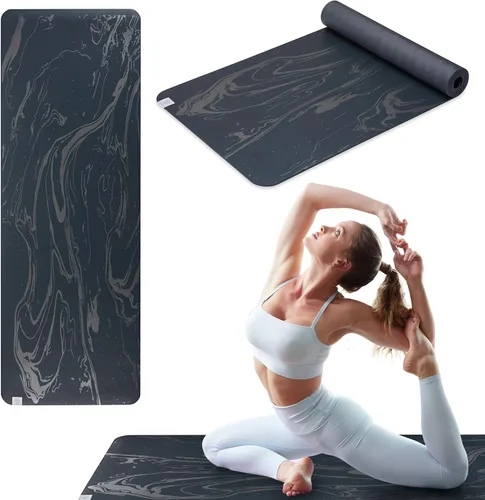 Miniatura 9 de Gaiam Dry-Grip - Esterilla de yoga de 5 mm de grosor antideslizante para ejercicios y fitness para yoga estándar o hot yoga, pilates