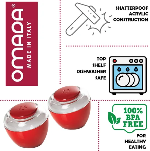 Miniatura 5 de Omada Salero y pimentero: juego de coctelero de especias acrílico, bonitos y modernos recipientes de sal y pimienta fáciles de llenar, juego de sal