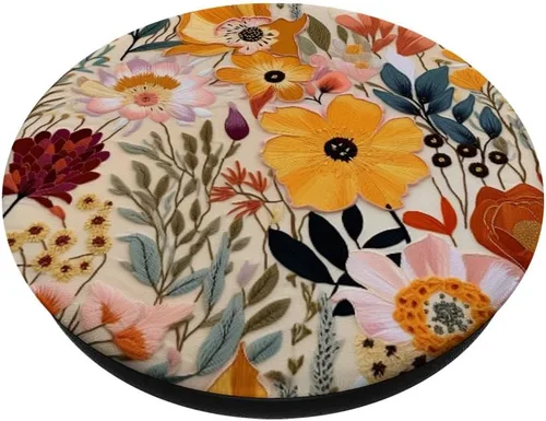 Miniatura 2 de Patrón floral colorido lindo del jardín de la flor para las mujeres PopSockets intercambiable PopGrip