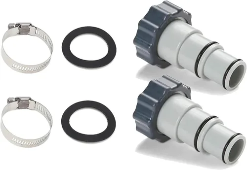 TonGass Paquete de 2 adaptadores de manguera de repuesto roscado a abrazadera para juegos de piscina Intex con manguera de 1.5 y 1.25 pulgadas, se