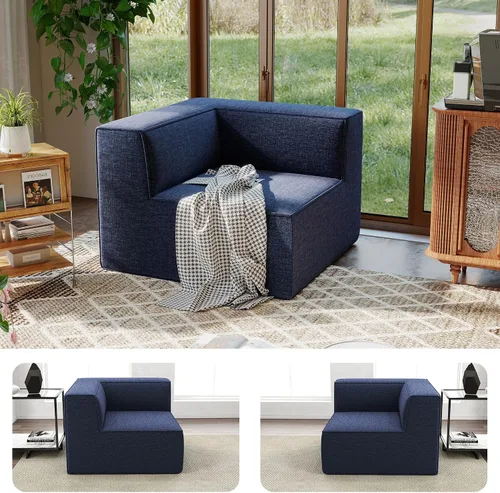 Miniatura 40 de Sofá Seccional Comprimido de 106" Sofás Modulares en Forma de L con Chaise, Espuma de Alta Densidad Sin Ensamblaje Requerido, 4 Piezas