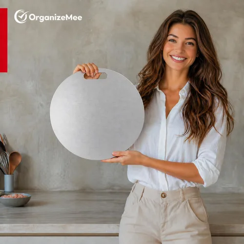 Miniatura 8 de OrganizeMee Tabla de cortar de acero inoxidable para cortar frutas para cocina, tabla de cortar para verduras, panes y carnes, resistente, seguro