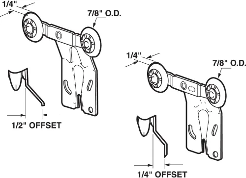 Miniatura 2 de Prime-Line N 7540 Kit de rodillos tándem para puerta corredera de armario (2 pares)