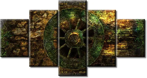 Miniatura 9 de Arte de pared con varios paneles, calendario maya, imágenes de piedra del sol, pinturas de civilización azteca sobre lienzo, sala de estar