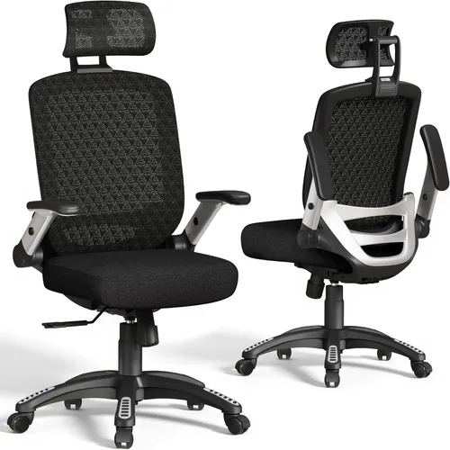 Miniatura 19 de GABRYLLY Silla de Oficina Ergonómica, Silla de Escritorio de Respaldo Alto para el Hogar con Reposacabezas, Brazos Abatibles, Bloqueo de Inclinación