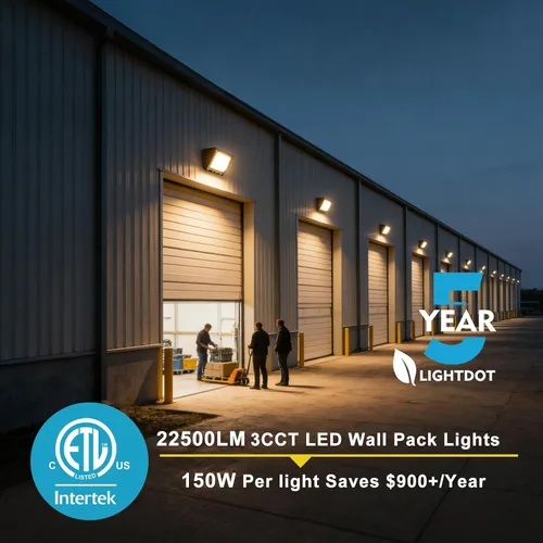 Miniatura 2 de Lightdot Paquete de 4 luces LED de pared 3CCT de 150 W, iluminación exterior de montaje en pared, 100-277 V, 22500 lm del atardecer al amanecer