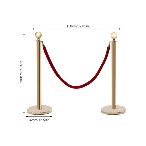 Miniatura 2 de Puntal de control de multitudes, juego de 6 piezas, juego de puntal con cuerda de terciopelo rojo de 5 pies/4.9 ft, barrera de control de multitudes
