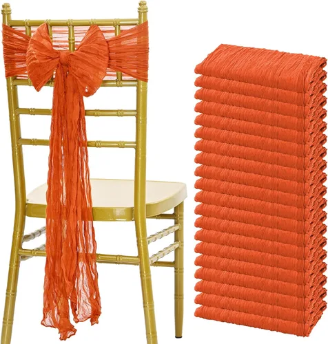 Miniatura 14 de Showgeous 20 bandas para silla, estopilla rústica, lazos decorativos diseñados para bodas, banquetes, fiestas, pasillo, decoración del hogar