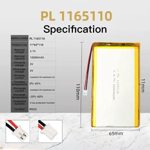Miniatura 2 de 3.7V 300mAh 502035 Lipo paquete de iones recargable con PH2.0.000 in JST conector 1pcs