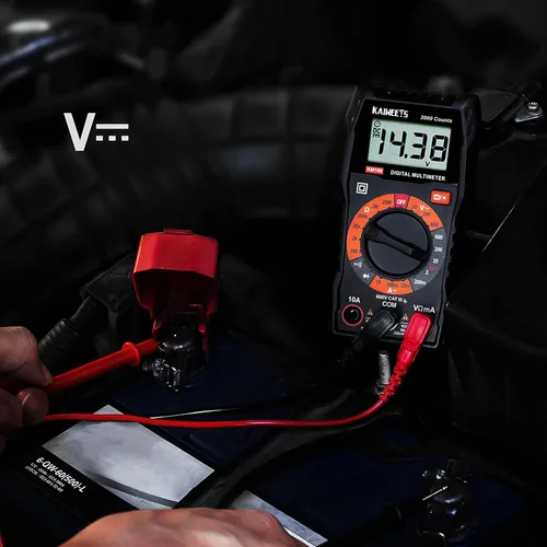 Miniatura 6 de KAIWEETS- Multímetro digital con funda, voltímetro CA/CC, prueba de Ohm/Volt/Amp, continuidad, diodos, para toma de corriente doméstica, prueba