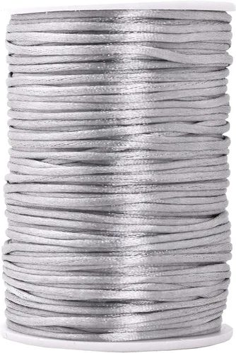 Miniatura 81 de Mandala Crafts Cordón de Satén de Nailon 2mm Cordón Rattail Champagne - 100 Yardas Cordón de Nailon Chino para Nudos Cordón de Seda Cola de Rata