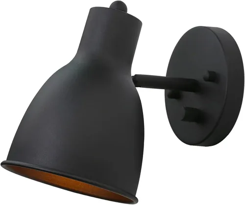 Miniatura 15 de Pathson Lámpara de pared ajustable con interruptor de atenuación, iluminación vintage de pared de noche con acabado negro mate, lámpara de pared
