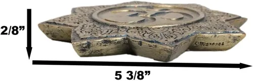 Ebros Gift Fengshui Zen Buddha Om Symbol Mandala Lotus Padma Flor Incienso Stick Holder Plato Quemador Medallón Figurilla Hogar Fragancia Accesorio