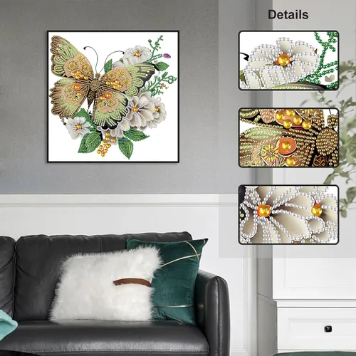 Miniatura 3 de Stalente Kits de pintura de diamantes para adultos, mariposa, kits de arte de diamantes de forma especial 5D para principiantes, pintura de Mariposa