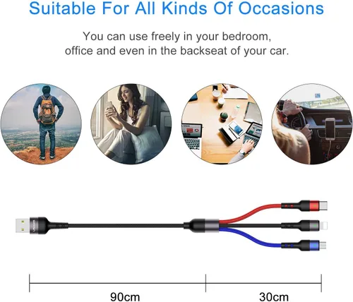 Miniatura 3 de USAMS Cable de carga retráctil múltiple